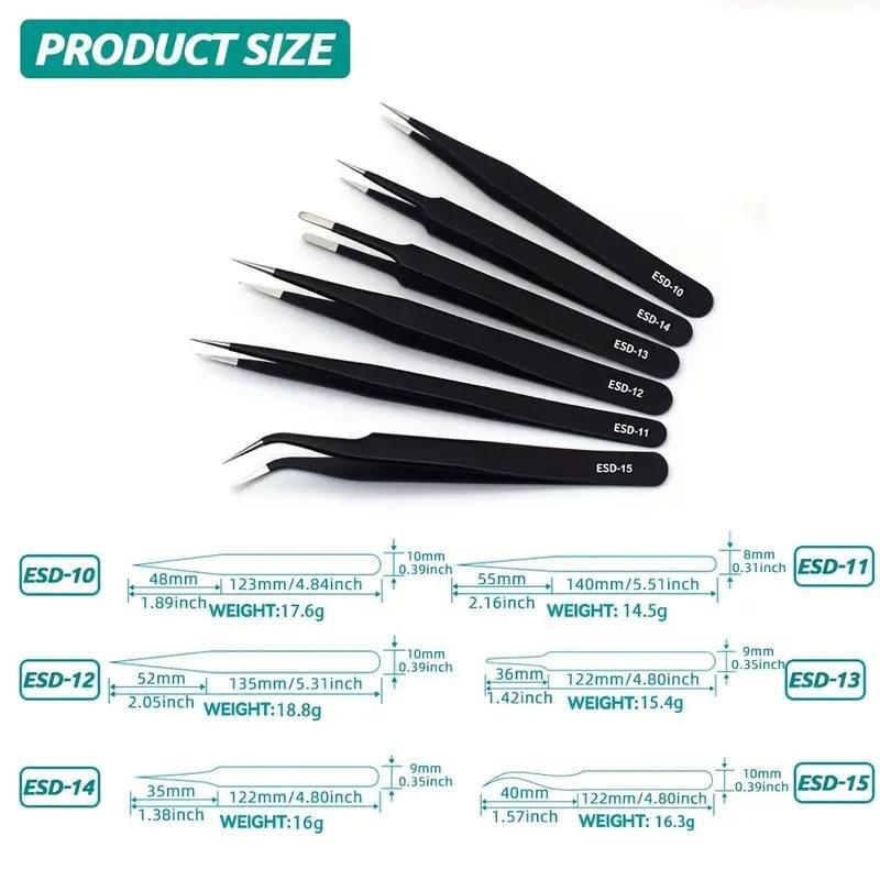 Electronics Repair Tool - Jeu de pincettes longues de précision